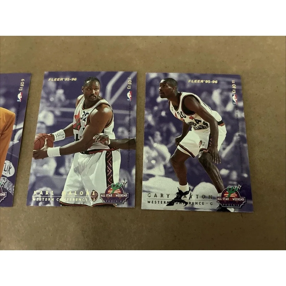 95-96 Fleer All Star Insert 3 Card Lot Payton‎ Malone Ceballos Barros Hill Baker
